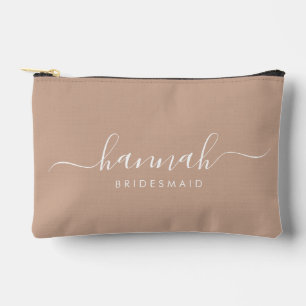 Bridesmaid Modern Minimal Script Cosmetic  Accessory Pouch