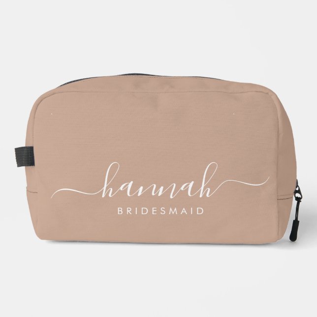 Bridesmaid Modern Minimal Script Cosmetic  Dopp Kit (Front)