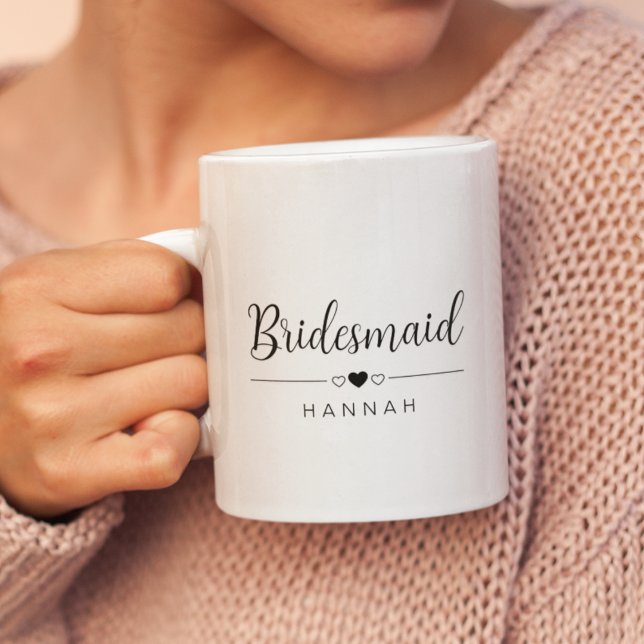 Bridesmaid Modern Minimalist Bridal Party Gifts Coffee Mug (Creator Uploaded)