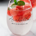 Bridesmaid | Modern Minimalist Script Bachelorette<br><div class="desc">This Bridesmaid custom design features a handwritten script typography. You can easily personalise the name and title or add your custom message! The perfect elegant accessory for a bridesmaid proposal or bachelorette!</div>