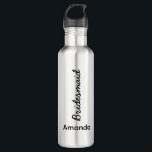 Bridesmaid Monograms Wedding Bridal Gift Favour  710 Ml Water Bottle<br><div class="desc">Perfect gift for bridesmaids! Feel free to customise or change the text to suit for a different recipient for a different event if you wish!</div>