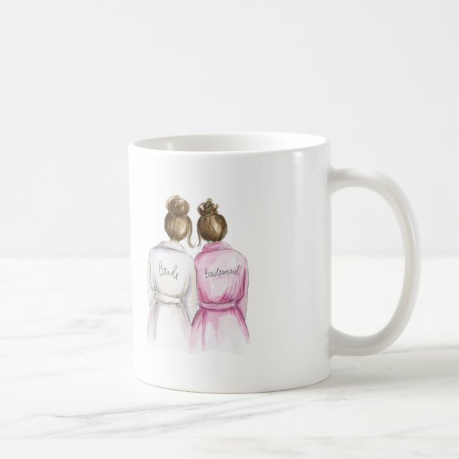 Bridesmaid? Mug Brunette Bride Brunette Maid (Right)