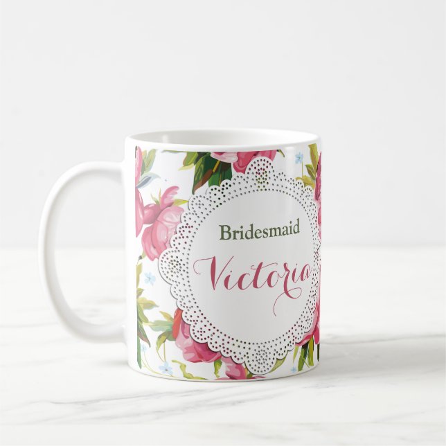 Bridesmaid Mug, Maid of Honour gift, Wedding Mugs (Left)