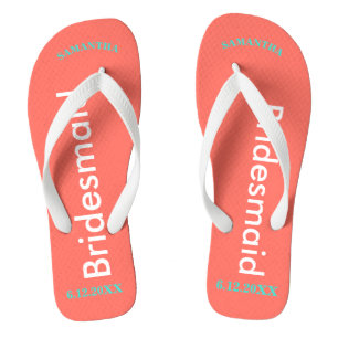 Bridesmaid NAME Coral Jandals