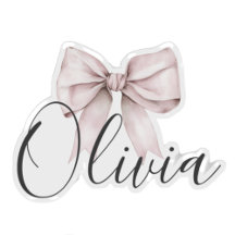 Bridesmaid name pink Bow She's Tying the Knot 