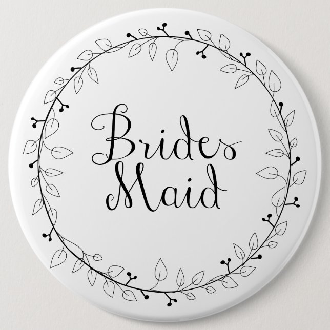 Bridesmaid name tag 6 cm round badge (Front)