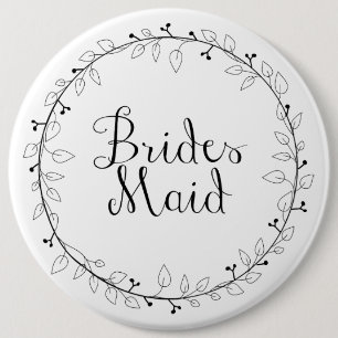 Bridesmaid name tag 6 cm round badge