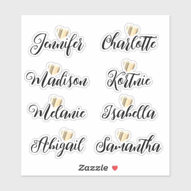 Bridesmaid Names Personalised Vinyl Decal Sticker (Sheet)