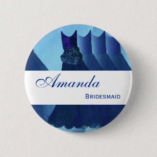 BRIDESMAID Navy Blue  Gowns F200B 6 Cm Round Badge