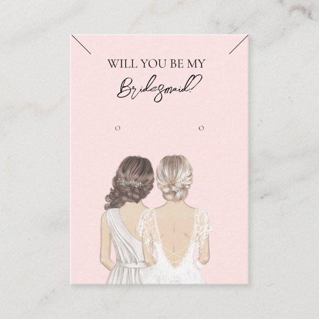 Bridesmaid Necklace & Earring Jewellery Display Ca Business Card (Front)