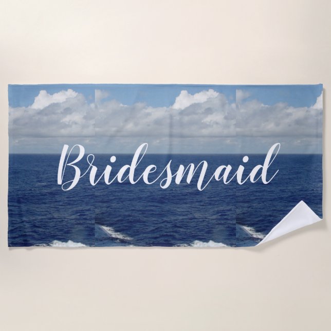 Bridesmaid Ocean Waves Beach Towel (Front)
