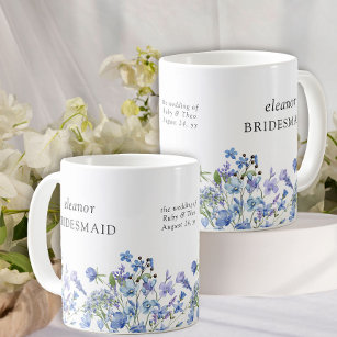 Bridesmaid Periwinkle Wildflower Elegant Floral Coffee Mug