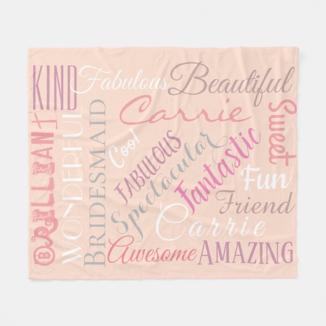 Bridesmaid Personalise Fabulous Attributes Fleece Blanket (Front (Horizontal))