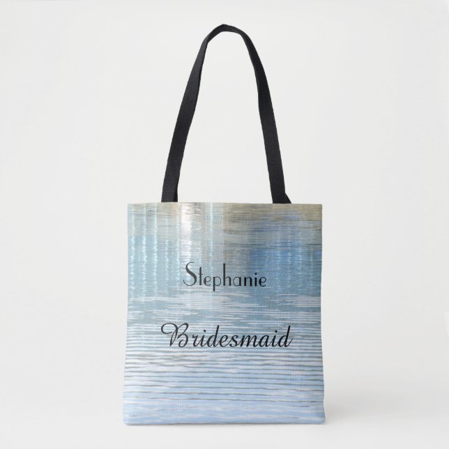Bridesmaid Personalised Abstract Water Reflection Tote Bag (Front)