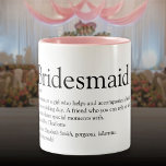 Bridesmaid Personalised Definition Favour Two-Tone Coffee Mug<br><div class="desc">Personalise for your bridesmaids to create a unique keepsake favour gift. A perfect way to show her how amazing she is every day. Designed by Thisisnotme©</div>