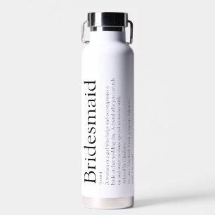 Bridesmaid Personalised Definition Favour Water Bottle