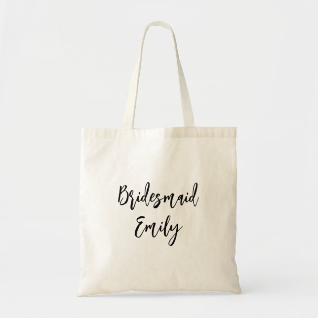  Bridesmaid Personalised Elegant Modern Tote Bag (Front)