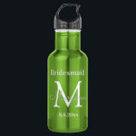 bridesmaid personalised elegant stylish 532 ml water bottle<br><div class="desc">bridesmaid personalised elegant stylish stainless steel water bottle, custom.</div>