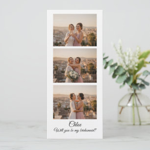 Bridesmaid Photo Strip 3 Photo Proposal Card