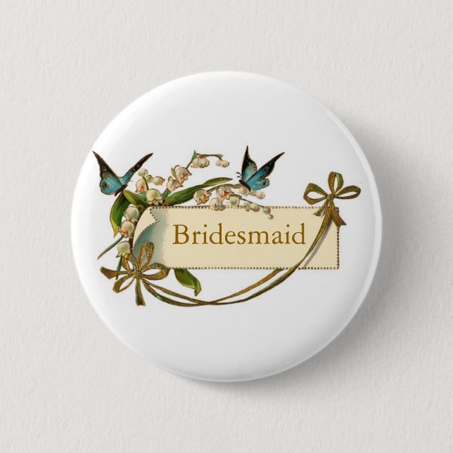 Bridesmaid Pin with Bows and Butterflies (Front)
