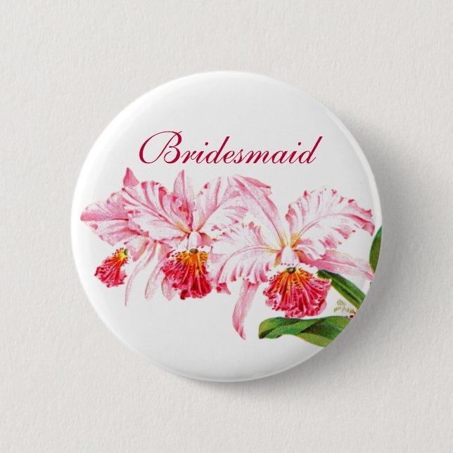 Bridesmaid Pin with Pink Orchids (Front)