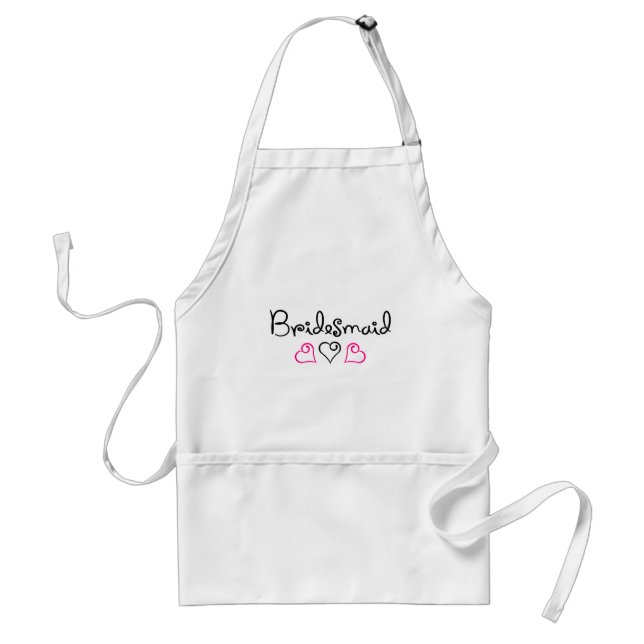 Bridesmaid Pink Black Hearts Standard Apron (Front)