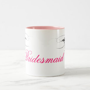 Bridesmaid pink black Two-Tone coffee mug
