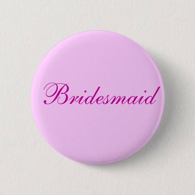 Bridesmaid Pink button (Front)