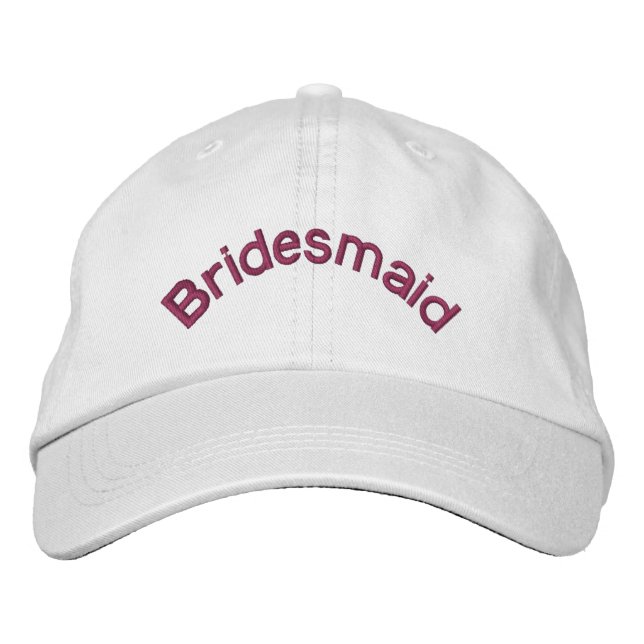 Bridesmaid Pink Embroidered Hat (Front)