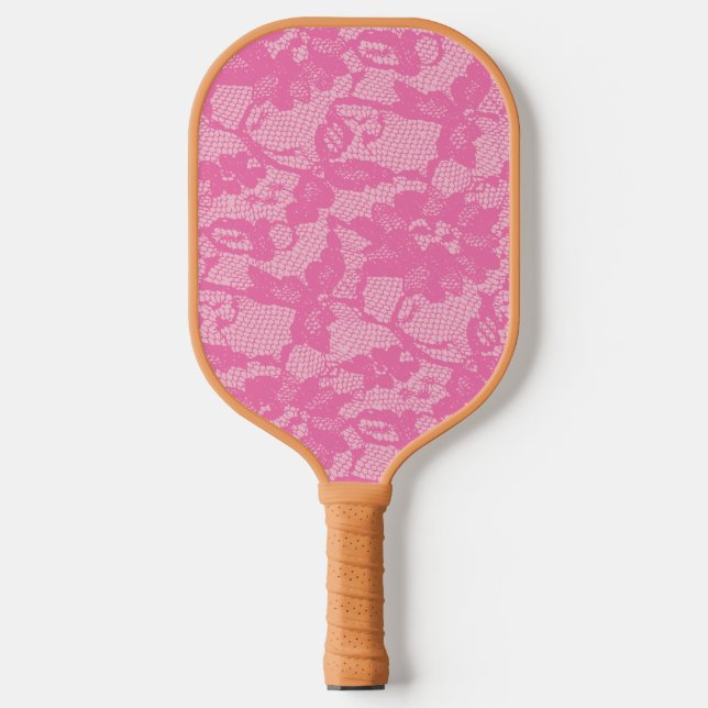 Bridesmaid Pink Lace Print  Pickleball Paddle (Front)