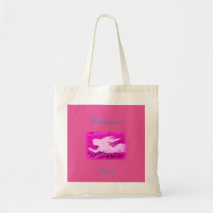 Bridesmaid pink mermaid tote bag