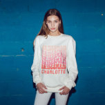 Bridesmaid Pink modern girly retro 60's simple Sweatshirt<br><div class="desc">Bridesmaid Pink and red girly retro simple 60's cool vibes bachelorette weekend party favour totes.</div>