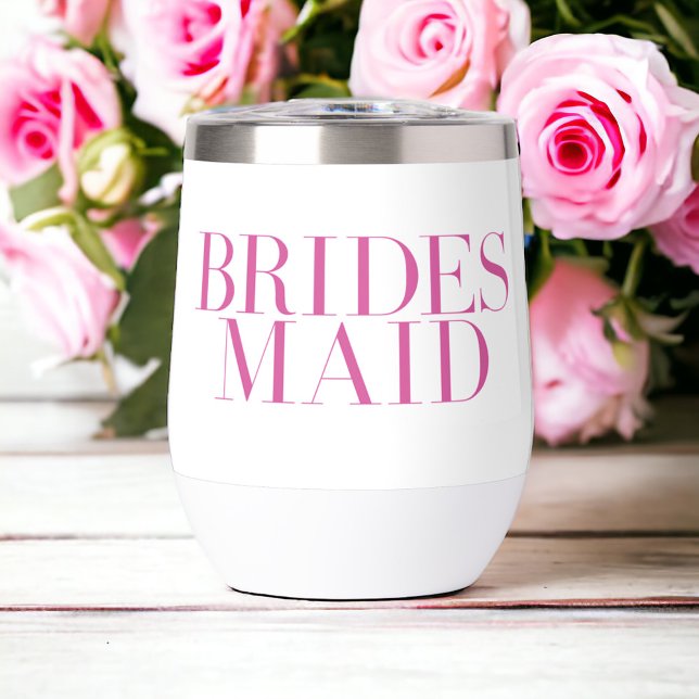 Bridesmaid Pink Modern Personalised  (Creator Uploaded)