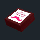 Bridesmaid Pink Moustache Keepsake Box<br><div class="desc">This mustach design is perfect for couples who want to add a touch of humour and personality to their wedding stationery. The design could also be used on a variety of products, such as party favours, decorations, and other wedding accessories. The bold colour scheme and graphic elements will make the...</div>