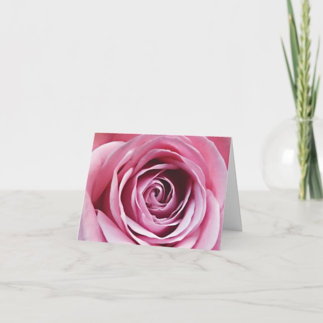 Bridesmaid pink rose bud detail card (Front)