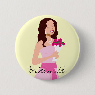 Bridesmaid Pink Wedding Gown Button