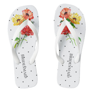 Bridesmaid Polka Dot Floral Jandals