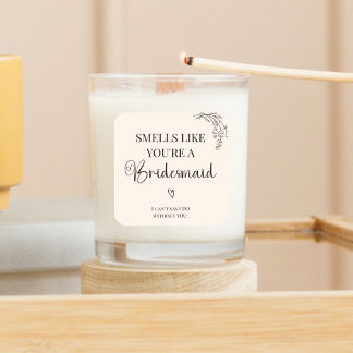 Bridesmaid Proposal Candle Sticker Label