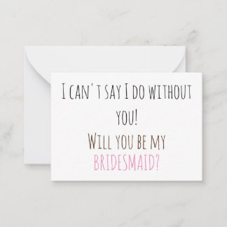 Bridesmaid proposal card