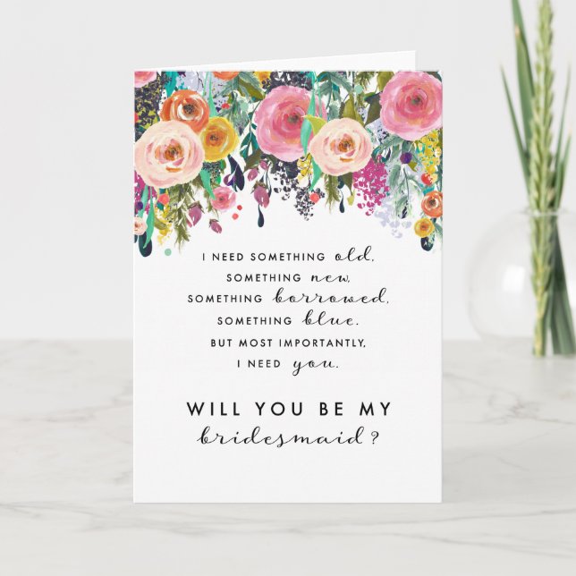 Bridesmaid Proposal Card, Ashley Collection Card (Front)