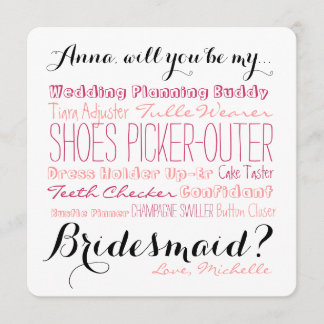 Bridesmaid Proposal Card Ask Bridesmaid
