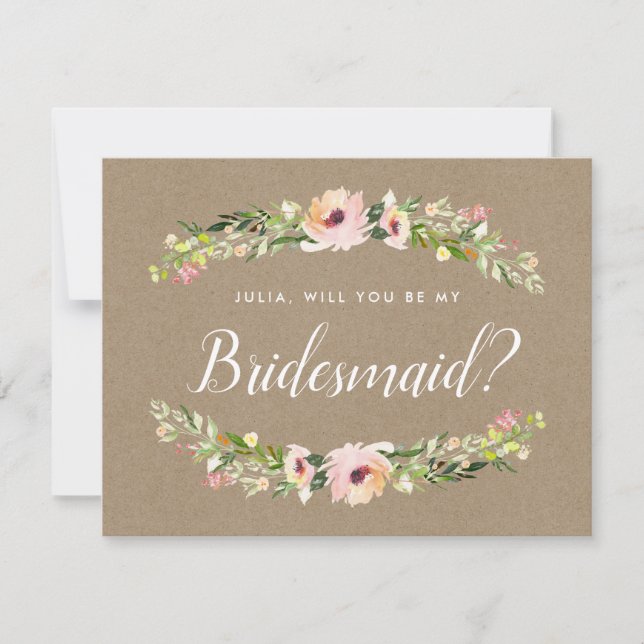 Bridesmaid Proposal Card | Rustic Kraft (Front)