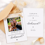 Bridesmaid Proposal Card Rustic Photo<br><div class="desc">Propose to your bridesmaids with style using the Bridesmaid Proposal Card Rustic Photo Collage. This elegant card features a rustic black Polaroid photo and is perfect for asking your closest friends to be a part of your special day. With the addition of sleek calligraphy, it's a chic and personalised way...</div>