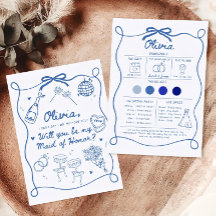 Bridesmaid Proposal Card Template, Hand Drawn Will