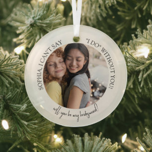 Bridesmaid proposal Christmas Photo Ornament