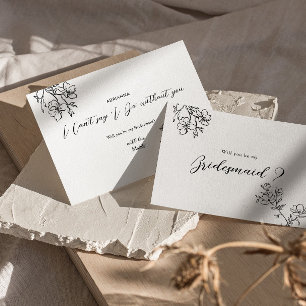 Bridesmaid Proposal Delicate Flowers Elegant  Invitation