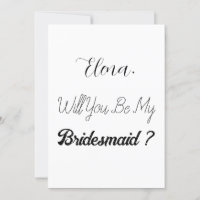 Bridesmaid Proposal Elegant Simple Trendy Wedding