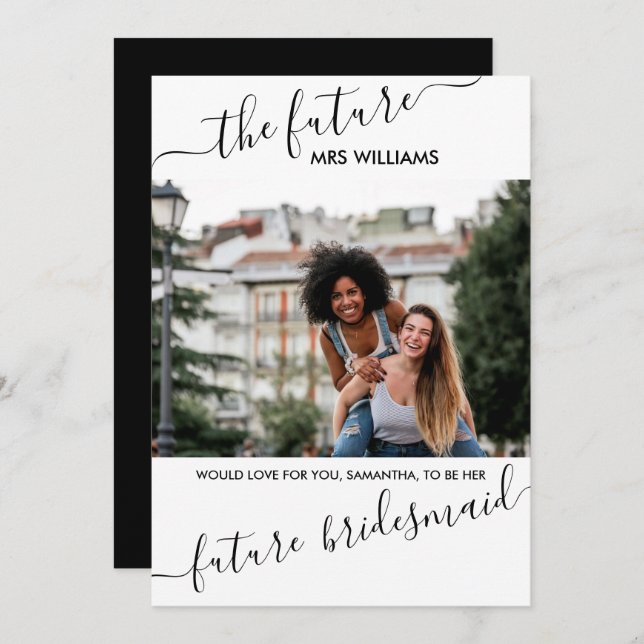 Bridesmaid Proposal from Future Mrs Personalised Invitation (Front/Back)