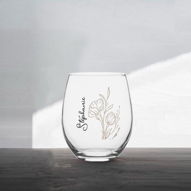 Bridesmaid Proposal Gift: Personalised    Stemless Wine Glass (Creator Uploaded)
