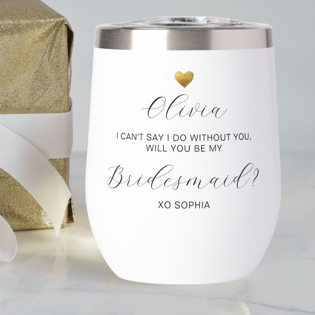 Bridesmaid Proposal, Gold Heart, Personalised Name (Creator Uploaded)